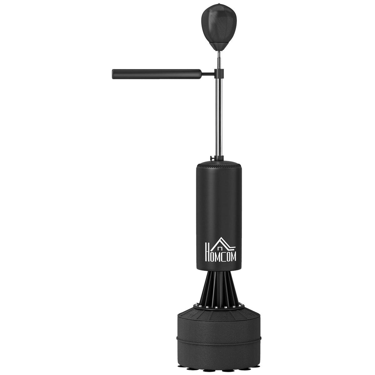 Freestanding Punching Bag with Speedball, Reflex Bar, Height-Adjustable, for Adults, 155-205cm, Black